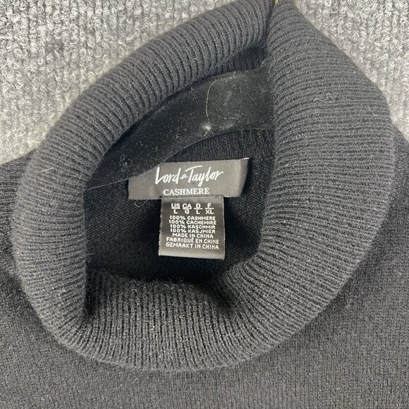 Lord & Taylor 100% Cashmere Black Turtleneck Sweater Women’s Size L - Picture 3 of 5